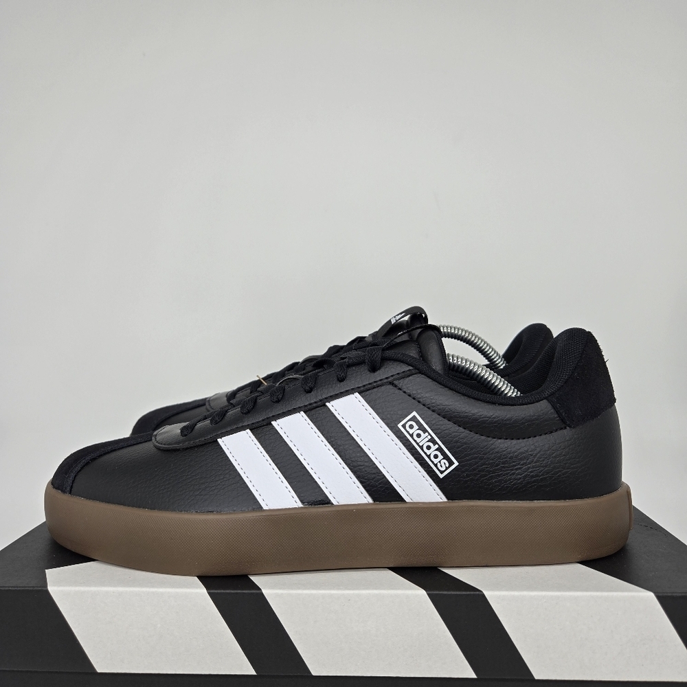 New adidas Vl Court 3.0 Core Black Cloud White Gum Men's Shoes Size 9.5